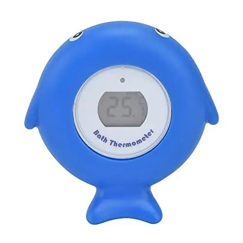 Produktbild: Elektronisches Badethermometer, Niedliches Fischförmiges Thermometer mit LCD-Display, Sicheres PVC-Material, Wasserdicht für Badewanne und Pool (Blau)