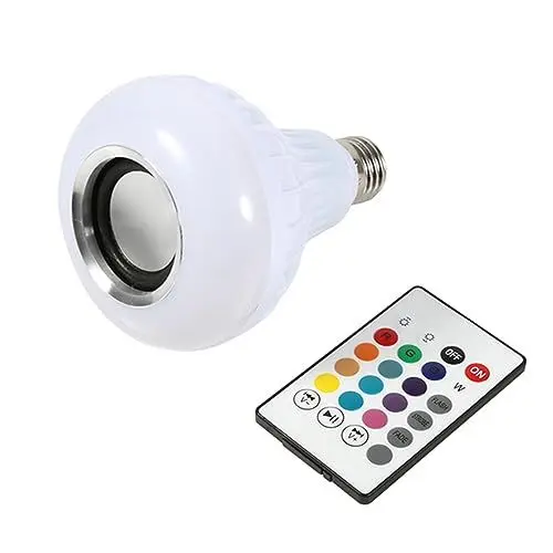 Produktbild: Atyhao Led Musiklampe, E27 12W LED RGB Farbwechsel Glühbirne Lautsprecherbirne Drahtlose Musikwiedergabe Lichtlampe mit Fernbedienung