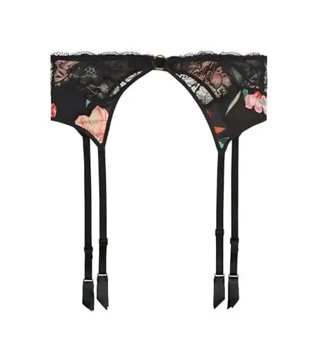 Produktbild: Aubade Damen Sweet Folk Strapsgürtel Strumpfhaltergürtel, Schwarz (Poetique), Mittel