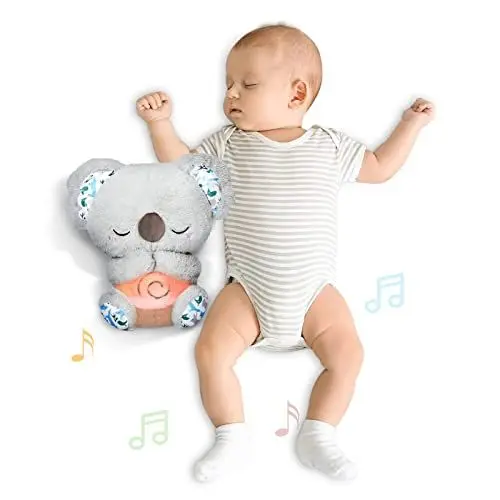 Produktbild: Auby Soothe n' Cuddle Koala, Plüschspielzeug mit 10 Schlafliedern, Lichtern und rhythmischen Atembewegungen, Geschenke für Jungen und Mädchen von 0 1 2 3 4 5 Jahren, FR461553