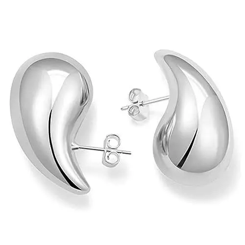 Produktbild: Aucuu Chunky Ohrringe, 18k Ohrringe Dupes für Damen, Hypoallergene Earrings