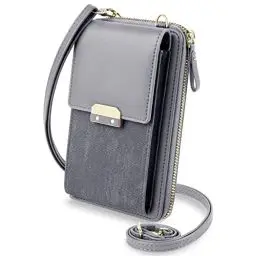 Produktbild: Aucuu Damen PU Leder Umhängetasche,Brieftasche Leder Geldbörse Smartphone Handytasche mit Geldbörse Zum Umhängen, Mini Crossbody Umhängetasche mit verstellbarem Riemen/Quaste