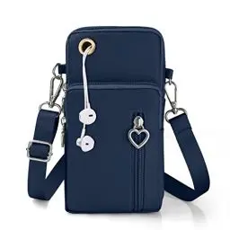 Produktbild: Aucuu Handytasche zum Umhängen Damen，Nylon Kleine Umhängetasche mit Kopfhörer Eingang，Mini Crossbody Schultertasche Handytasche，Handy Schultertasche ür Handy unter 7 Zoll