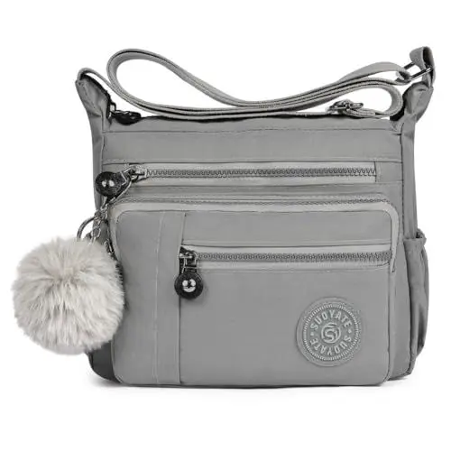 Produktbild: Aucuu Nylon Umhängetasche Damen, Schultertasche Handtaschen Multi Pocket mit Größere Kapazität, Damen Umhängetasche mit Mehreren Taschen, Multifunktionale Crossbody Bag für Arbeit Schule Shopper