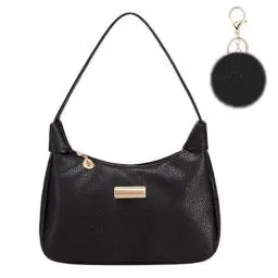 Produktbild: Aucuu Umhängetasche Damen, Handtasche Damen, Leder Schultertasche, Retro Achsel Tasche, Fashion Freizeit Unterarmtasche mit Pom-Pom-Schlüsselanhänger, für Dating, Party, Einkaufe, Geburtstag