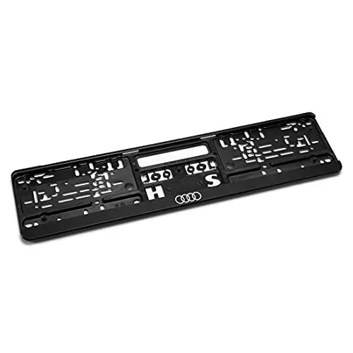 Produktbild: Audi 3292100100 Kennzeichenhalter Ringe Logo Kennzeichenträger, schwarz