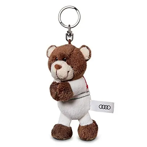 Produktbild: Audi Schlüsselanhänger Motorsportbär, Braun/Weiß/Rot
