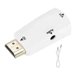 Produktbild: Audio Hdmi Adapter,Hdmi-Zu-Vga-Adapter-Konverter Mit 3,5-Mm-Audio-Klinkenkabel. Hdmi-Zu-Vga-Adapter. Hdmi-Zu-Vga-Adapter (White)