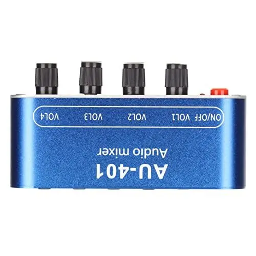 Produktbild: Audio Mixer Line Mixer, 4 In 1 Out Stereo Channel Audio Mixer mit 3,5mm Stereo Jack, Audio Mixer Line Mixer für PC, Handy, Laptop usw.