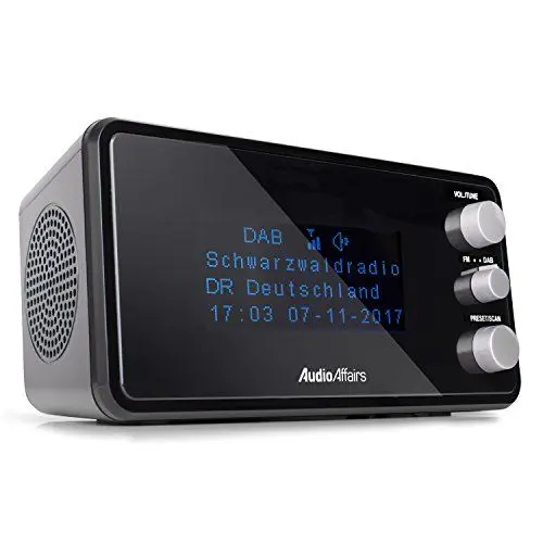Produktbild: AudioAffairs Digitaler Radiowecker DAB+ | UKW/FM | dimmbares Display | Wecker mit Radio oder Alarmton | Snooze Funktion und Einschlafautomatik, DR 010, Schwarz, Standard