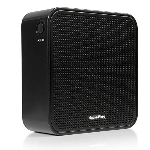 Produktbild: AudioAffairs PR 002 Steckdosenradio | Plug-in Küchenradio & Bluetooth Lautsprecher | Integrierter Akku | AUX IN Anschluss | Freisprecheinrichtung | UKW FM PLL Tuner | Farbe: Schwarz