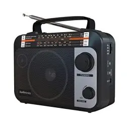 Produktbild: Audiocrazy UKW FM/AM/SW1-2 Radio Tragbares Radios Weltempfänger Radio mit 1800mAh Rechargeable Batterie, AC Kabel oder Batteriebetrieben, Multiband Kurzwellenradio AUX/Kopfhöreranschlus Schwarz