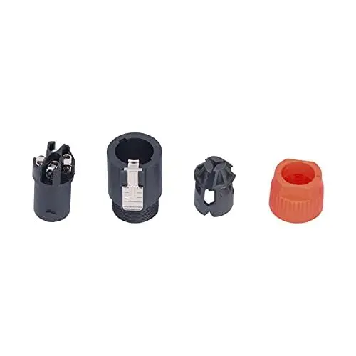 Produktbild: Audiostecker mit Drehverschluss, 4-poliger Lautsprecherstecker Verriegelungssystem Wasserdicht C‑NL4FC für 6~15mm Drähte für Schalen für Leistungsverstärker(Orange)