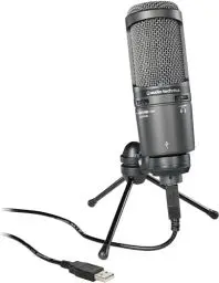 Produktbild: Audio-Technica AT2020USB+ Kondensatormikrofon mit Nierencharakteristik (USB Anschluss) für Voiceover, Podcasting, Gesang oder instrumentale Live-Aufnahmen