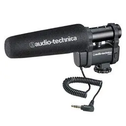 Produktbild: Audio-Technica AT8024 Stereo/Mono Mikrofon für Kameras, Schwarz