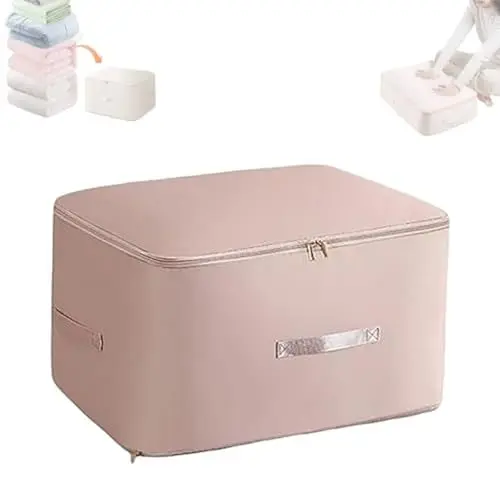 Produktbild: Aufbewahrung Und Organisation,Aufbewahrungsbox,Aufbewahrungstasche Mit Reißverschluss Für Bettdecken,Kleidung,Platzsparend Selbstkompressions Kleideraufbewahrung Aufbewahrungstaschen(Rosa,52x42x30CM)
