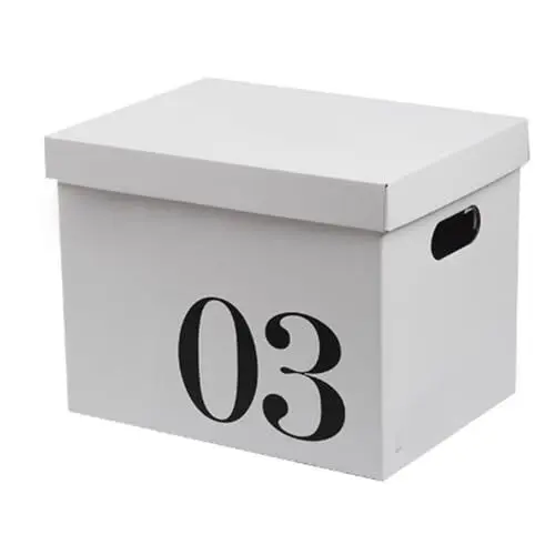 Produktbild: Aufbewahrungsbox aus Karton mit Deckel, großes Fassungsvermögen, Aufbewahrungsbox, Wellpappe, Umzugskarton für Büro, Aufbewahrung, Schlafsaal, Spielzeug (Nr. 3 Karton)