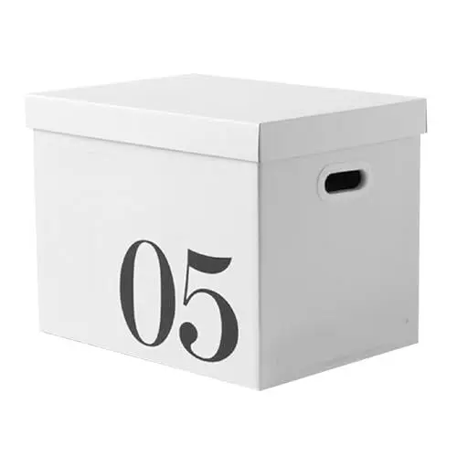 Produktbild: Aufbewahrungsbox aus Karton mit Deckel, großes Fassungsvermögen, Aufbewahrungsbox, Wellpappe, Umzugskarton für Büro, Aufbewahrung, Schlafsaal, Spielzeug (Nr. 5 Karton)