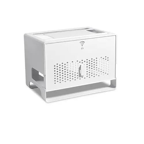 Produktbild: Aufbewahrungsbox für Kabel WiFi-Router-Aufbewahrungsbox, Modem-Router-Abdeckung, Kunststoffregal, Steckdosenleiste, Kabelmanagement, Hider-Rack, Büro-Desktop-Organizer-Ständer Kabelbox(Weiß)
