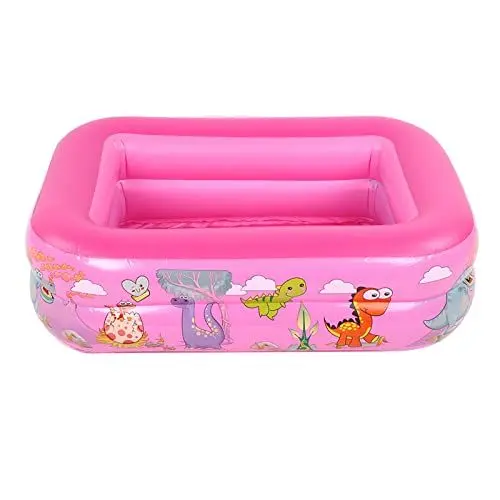 Produktbild: Aufblasbarer Kinderpool, Hochwertiges Kinder-Planschbecken für den Heimgebrauch, Großes Quadratisches Schwimmbad, Badewanne (Rosa)