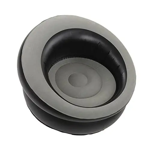 Produktbild: Aufblasbarer Sofa-Stuhl, Beflocktes Luftsofa, Aufblasbare Sofas, Aufblasbarer Lounge-Sessel für Wohnzimmer, Schlafzimmer, Lesezimmer, Büro, Balkon, Camping, Reisen (Grau)