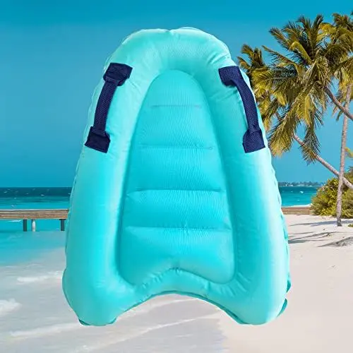 Produktbild: Aufblasbares Bodyboard mit Griffen, Surfbrett Schwimmende, Tragbares Aufblasbares Float Lernen Hilfsmatte, geeignet für mehrere Szenarien für Kinder und Erwachsene, Schwimmanfänger (Blau)