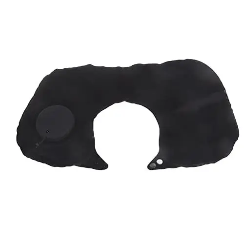 Produktbild: Aufblasbares U-förmiges Kissen, Aufblasbares Reisekissen Cool Milk Silk Touch für Camping (Black)
