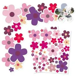 Produktbild: Aufkleber Set Blumen 70 Blümchen, Fahrrad Aufkleber Sommer Blumen Auto Sticker Dekoration für Fahrrad Laptop Auto Motorrad Handy Notizbuch, wasserfeste Sticker Outdoor (2 Stück)