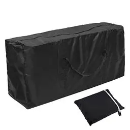 Produktbild: Auflagentasche Gartenpolster Aufbewahrungstasche Gartenauflagen Schutzhülle Oxford Aufbewahrung mit Tragegriff für Gartenmöbel Kissen Polsterauflagen Weihnachtsbaume, Schwarz (173 x 76 x 51 cm)