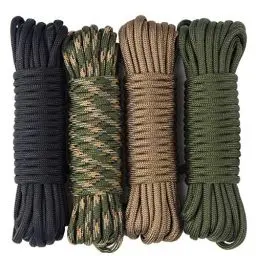 Produktbild: aufodara 4 Stück 19ft/6 Meters Paracord Schnüre 4mm Nylon Seil 7 Kern-Strängen - 4 Farben, Gesamtlänge 76ft (D4-A-4X19FT)