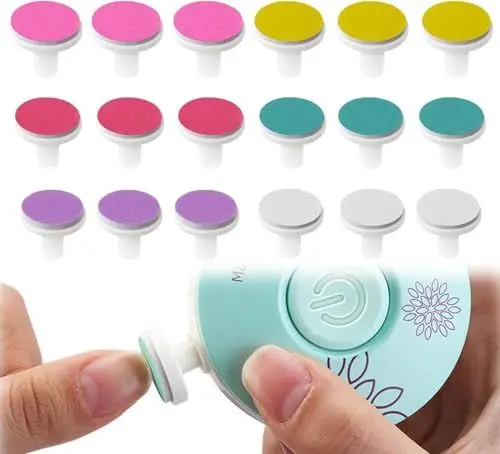 Produktbild: Aufs tze Elektrische Nagelfeile Kinder Ersatz Pads für Nagelschneider 18 Stücke Schleifköpfe Elektrische Nagelfeile Kinder Pflege Set Nail Trimmer Professionelles Elektrisches Zubehör Nagelklipser Nag