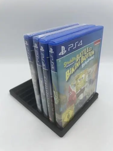 Produktbild: Aufsteller Ständer Halterung für 10x PS4 PS5 Videospiele - Game Storage