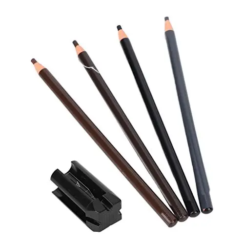 Produktbild: Augenbrauenspitzer für Augenbrauen, professionelles Kosmetik-Set mit Augenbrauenstiften, Microblading, wasserdicht, mit 4 Augenbrauenstiften und Augenbrauenspitzer