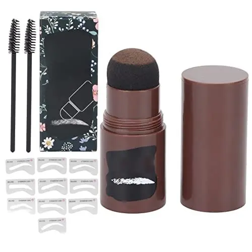 Produktbild: Augenbrauenstempel-Augenbrauen-Schablonen-Kit Einfach zu Verwendendes Langlebiges Augenbrauen-Stempel-Kit für Augenbrauen-Make-up Augenbrauen-Pomade 10 Augenbrauen-Schablonen 2(Dunkelbraun)