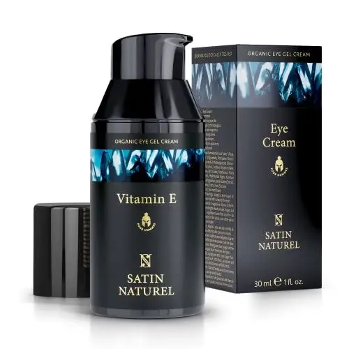Produktbild: Satin Naturel Augencreme für Männer mit Hyaluron + Vitamin E + Arganöl gegen müde Haut - Belebende Augencreme gegen Augenringe - Augenringe Männer - Gesichtspflege Männer 30ml - Skincare Vegan