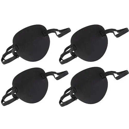 Produktbild: Augenklappen, 4 Stück Elastische Augenklappe, Visuell Korrigiert Augenabdeckungen Verstellbar Augenklappen mit Schnalle für Amblyopie Faule Augenklappen(Schwarz)
