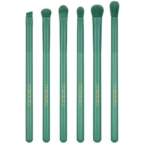 Produktbild: Augen-Make-up-Pinsel-Set, 6 Stück, professionelle Verblending-Pinsel für Concealer, Augenbrauen, Eyeliner, weiche Haare und Holzgriff (grün)