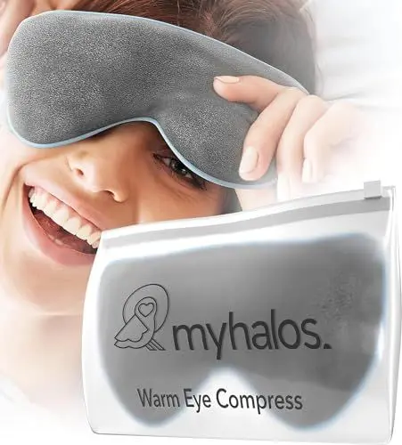 Produktbild: MyHalos Augenmaske bei Trockenen Augen - Wärmebrille Augen - Mikrowellenaktivierung - Augenmaske wärmend gegen Lidrandentzündung, Gerstenkorn und MGT - Inkl. Verstellbarem Halteband und Transporthülle