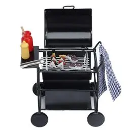 Produktbild: Mini BBQ Grill, 1:12 Feine Handwerkskunst Miniatur-Puppenhaus-Zubehör für Puppenhaus-Dekorationen