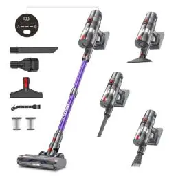 Produktbild: aujun J10 Akku Staubsauger 45000Pa/580W/70Mins, Staubsauger Kabellos Super Leise, Akkustaubsaguer mit Smart Display, Anti-Tangle-Bürste, Stabstaubsauger für Teppich/Hartböden/Tierhaare