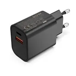 Produktbild: Aukvite USB C Ladegerät, 20W USB C Netzteil PD QC 3.0 Ladestecker Schnellladegerät Wandladegerät USB Stecker für Phone 16 15 14 13 12 Series iPad Samsung Galaxy S24 S23 S22 Android-Telefon (Black)
