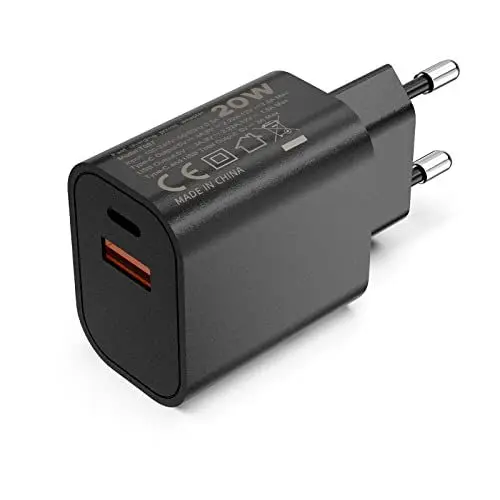 Produktbild: Aukvite USB C Ladegerät, 20W USB C Netzteil PD QC 3.0 Ladestecker Schnellladegerät Wandladegerät USB Stecker für Phone 16 15 14 13 12 Series iPad Samsung Galaxy S24 S23 S22 Android-Telefon (Black)