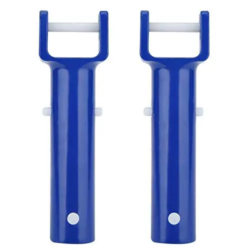 Produktbild: AUNMAS 2 Stück Schwimmbad-Clip-Griff, 14,5 * 5 cm Blau V Form Clip Bürstenkopf Griff Schwimmbad-Zubehör