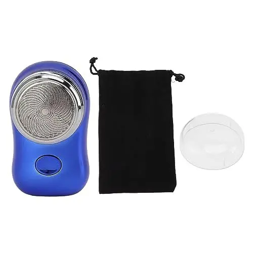 Produktbild: AUNMAS Tragbarer Mini-Elektro-Reiserasierer, USB-wiederaufladbarer Rasierer Im Taschenformat, Kleiner Bartschneider für das Gesicht von Männern, Teenagern und (Poliertes Blau)