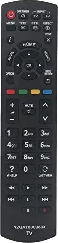 Produktbild: Aurabeam N2QAYB000830 Ersatz TV Fernbedienung für Panasonic TX47ASW654 TX-L42ETW60 TX-L47ETW60 TX39AS600E TX-39AS500Y TX39AS600E TX-39AS600E TX-L42EW6 TX-42ASW504TX-55AS750E Fernseher (Nachbau)