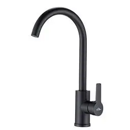Produktbild: Auralum Küchenarmatur Schwarz, Wasserhahn Küche Mischbatterie 360° Drehung-Spültischarmatur Hochdruck Spülbecken Armatur Küche in Elegant Design