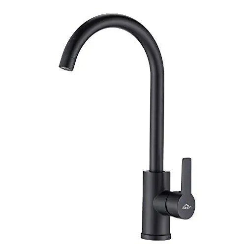 Produktbild: Auralum Küchenarmatur Schwarz, Wasserhahn Küche Mischbatterie 360° Drehung-Spültischarmatur Hochdruck Spülbecken Armatur Küche in Elegant Design