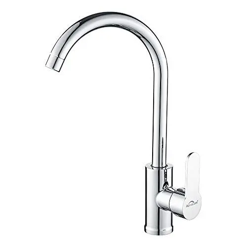 Produktbild: Auralum Wasserhahn Küche Hochdruck, Küchenarmatur mit Hoher Auslauf & Abnehmbarer Belüfter, Armatur Küche Verchromt 360° Drehbar, Spültischarmatur Küche mit 2*G3/8 Anschlüsse
