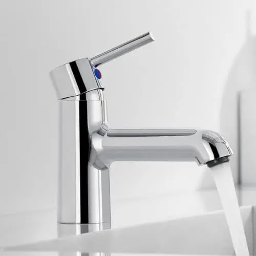 Produktbild: Wasserhahn Bad, Höhe 134 mm, Auralum Einhebel-badarmatur, universelle Mischbatterie badezimmer, Waschtischarmatur für Bad, Gästetoiletten. (Chrom)