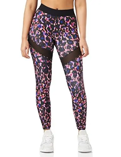 Produktbild: AURIQUE Damen Lauf-Leggings mit Print, Schwarz/Rosa, 40